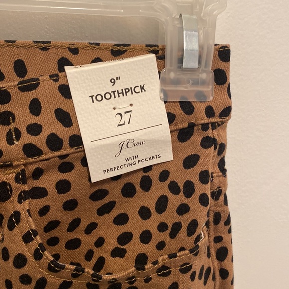 New with tags J.Crew cheetah print toothpick denim jeans - size 27 - Picture 3 of 3